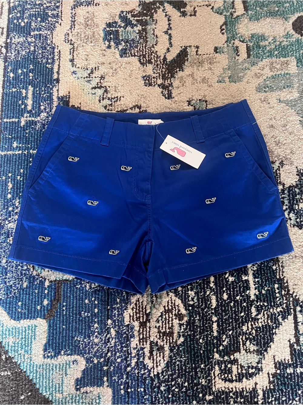 Vineyard Vines Women's Royal Blue Embroidered Whale Shorts